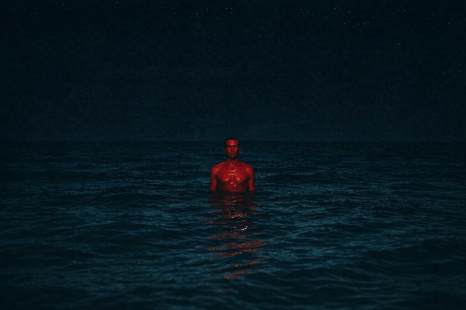 Red Man in the ocean