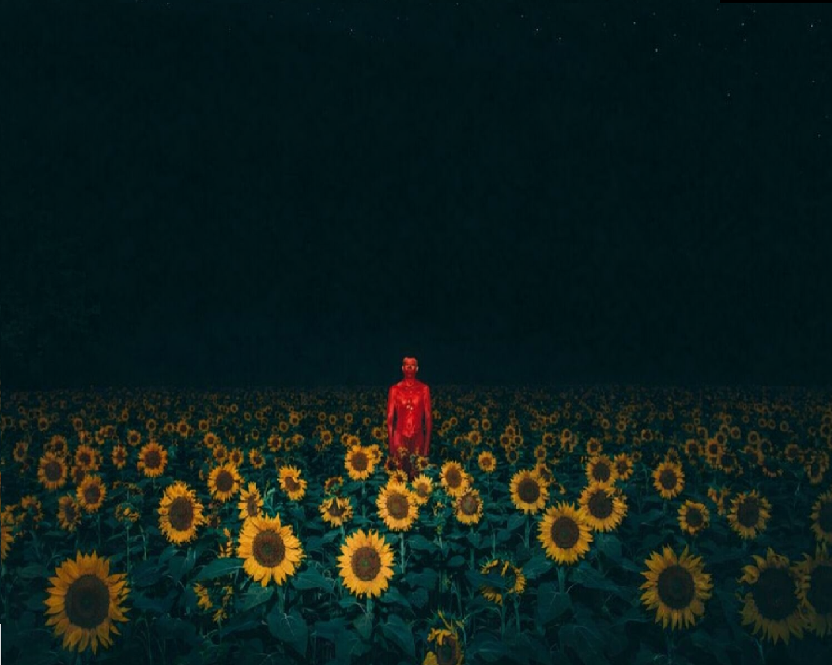 Red Man in the sunflowers